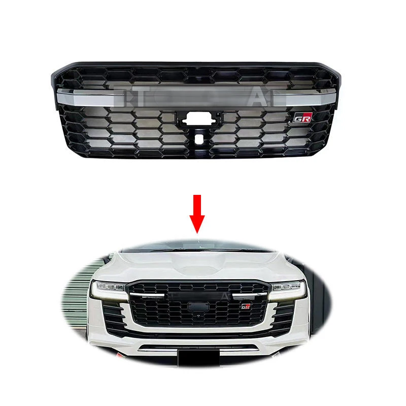 

Upgrade GR style Front bumper LC300 grille grill with light LED DRL For toyota land cruiser FJ300 LC200 grille 2022