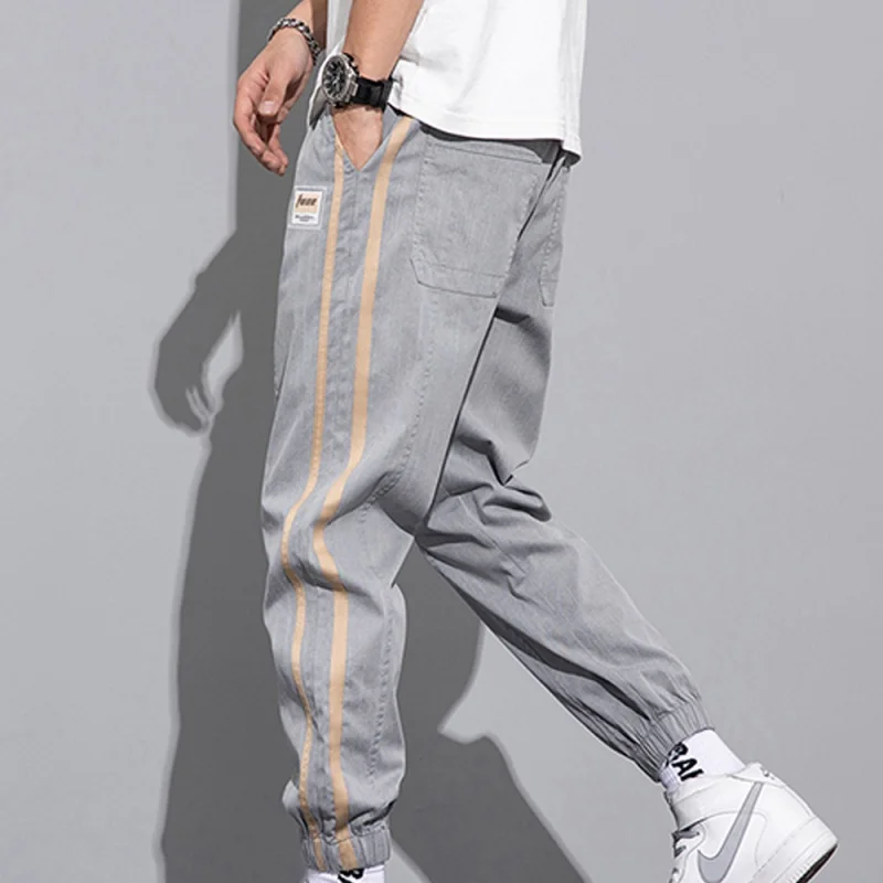 Summer New Casual Pants Men's Korean Fashion2022Ankle-Tied Loose Fashionable All-Matching Sports PantsK918-P50