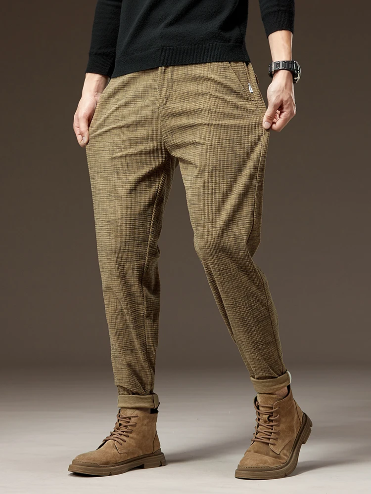 Spring and Autumn New Corduroy Slim fit Straight Long Pants Men's Korean-Sle Trendy All-Match Casual Men