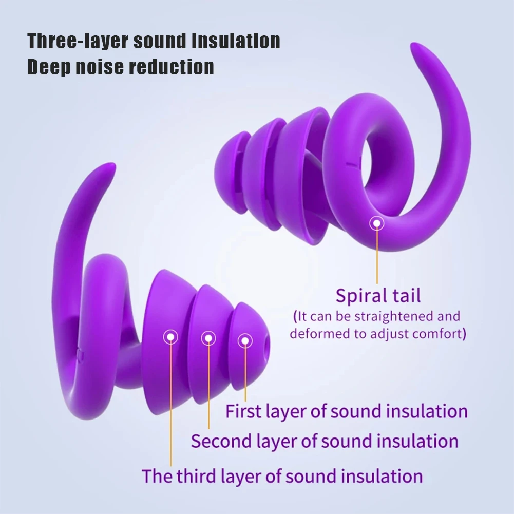 1Pair Soft Silicone Earplugs Noise Reduction Earplug Anti-Noise Sleeping Ear Plug for Travel Sleep Promotion Study Protector |