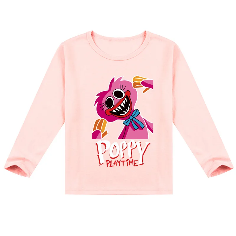 

Kawaii Girls T-shirt Kids Huggy Wuggy Horror Clothes Children's Poppy Playtime Tshirt for Birthday Gifts Boys Long Sleeve Tops