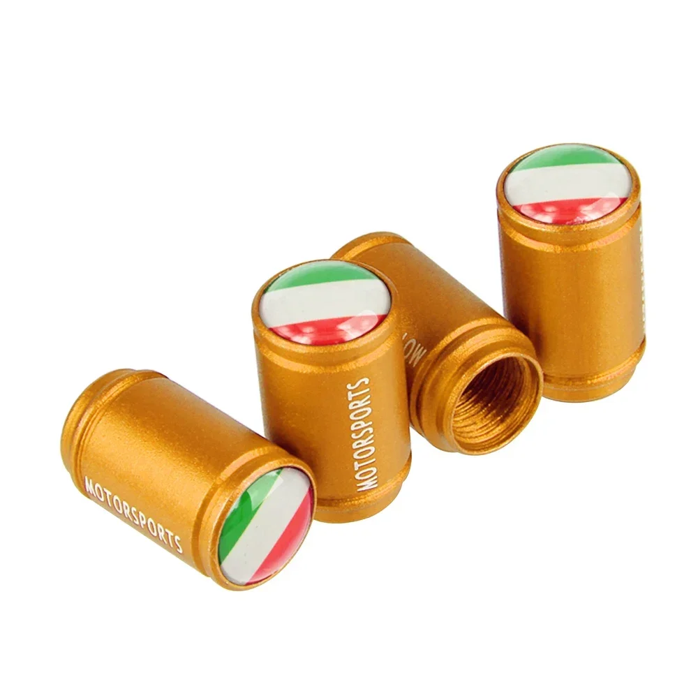 4 шт. колпачки для клапанов колес автомобиля с флагом Италии штока шин BMW Volkswagen Ford