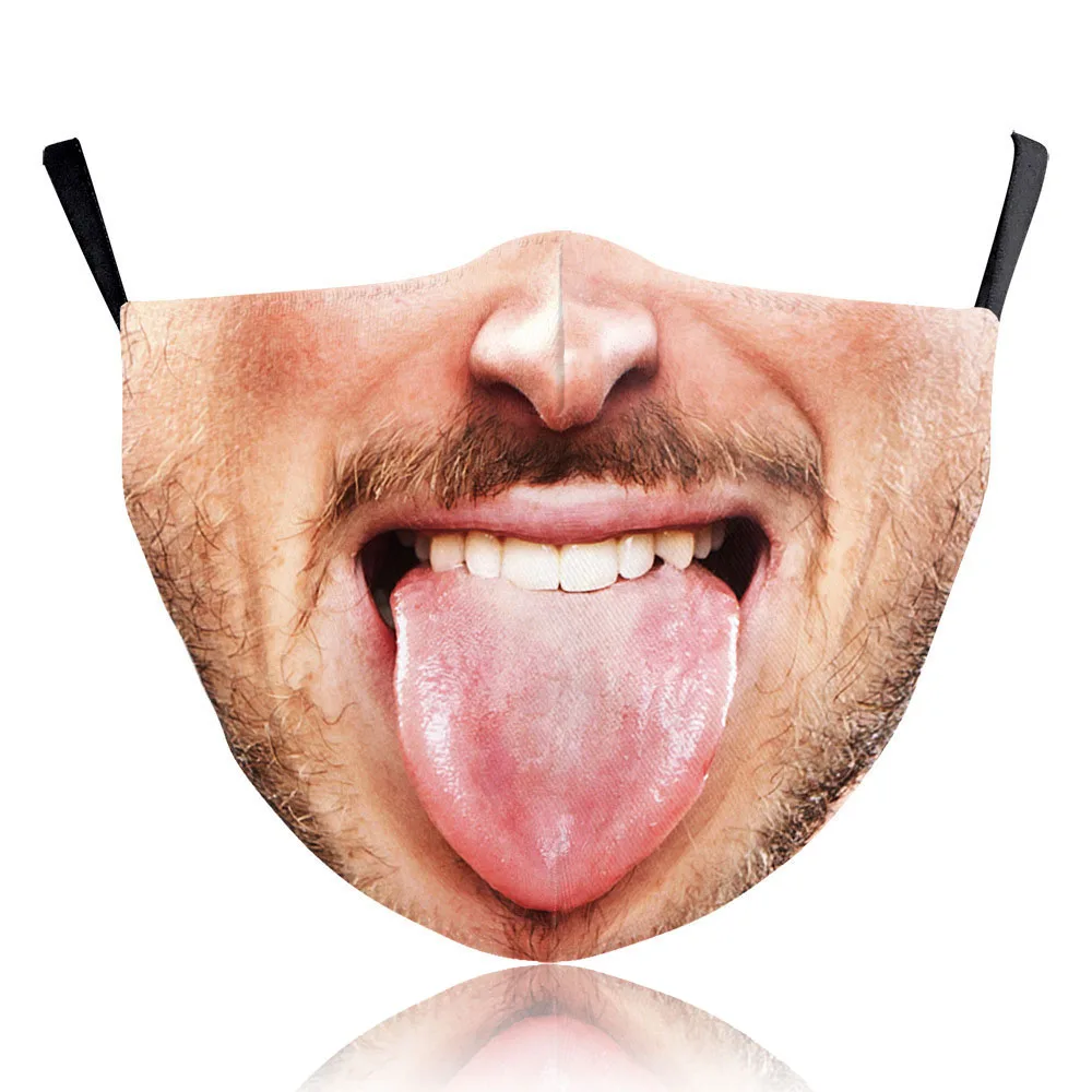 

Adult Cosplay Masks Dustproof Washable Reusable Kiss Mouth Face Accessories Funny Mask Halloween Xmas Party Masque Outdoor Man