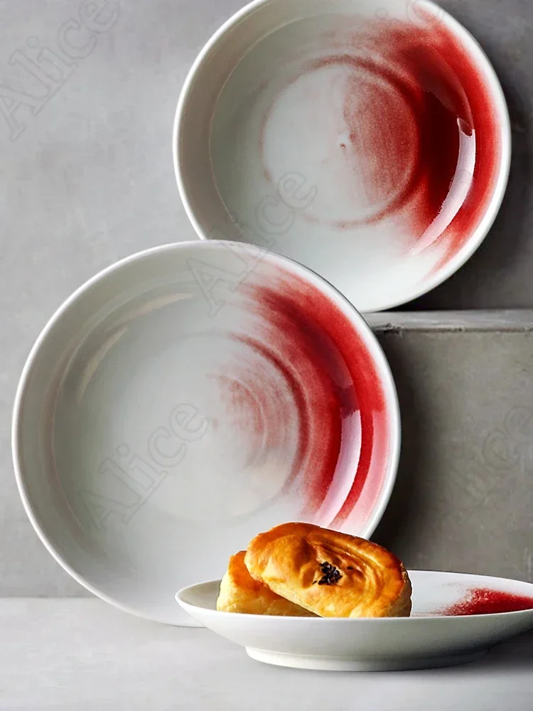 Керамические тарелки с манером Color sólido ва vajilla Creativa Vintage para Hotel comida types Pasta postre comedor