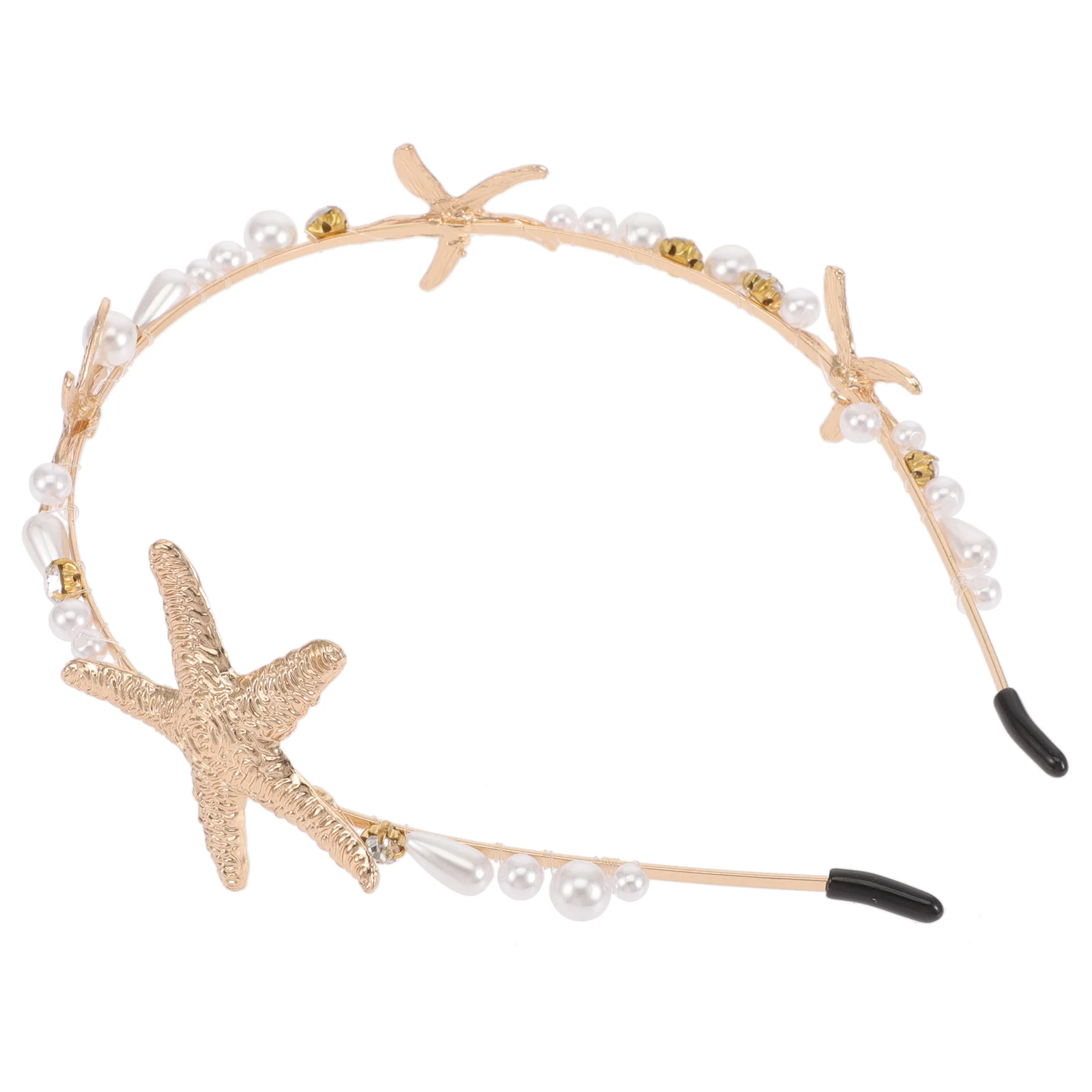 

1pc Sea Star Hair Pearl Design Head Attractive Alloy Headband Wedding Headdress for Female