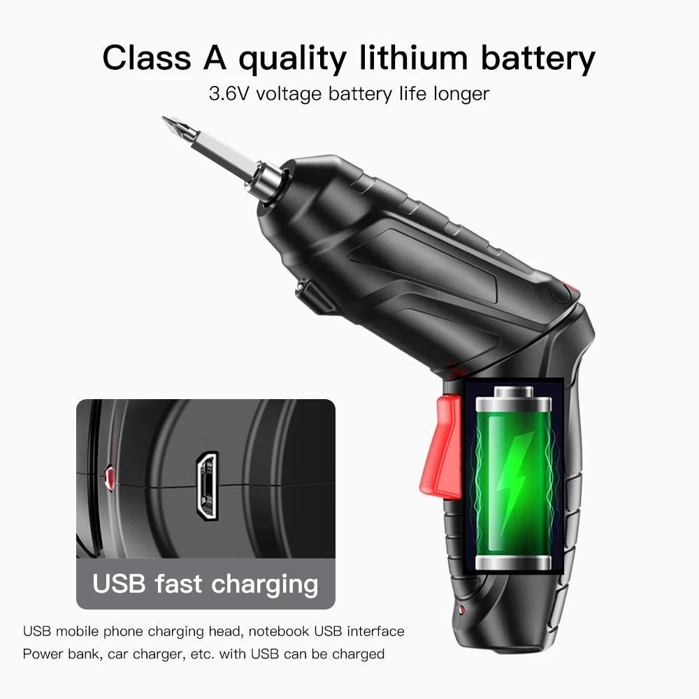 

Portable Electric Screwdriver USB Interface Cordless Electric Drill Screw Driver For Book Shelf Computer Host Assembly