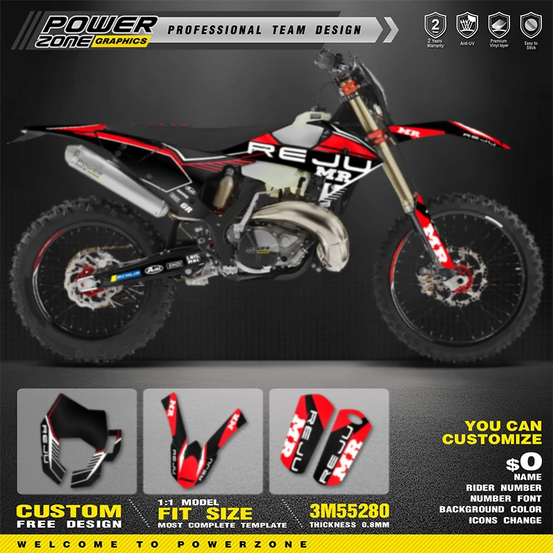 PowerZone пользовательские графические фоны для команды, наклейки, комплект наклеек для RIEJU MR 300 2020 2021, номер, имя, настройка 12 лариса викторовна маврина графические навыки 48 наклеек