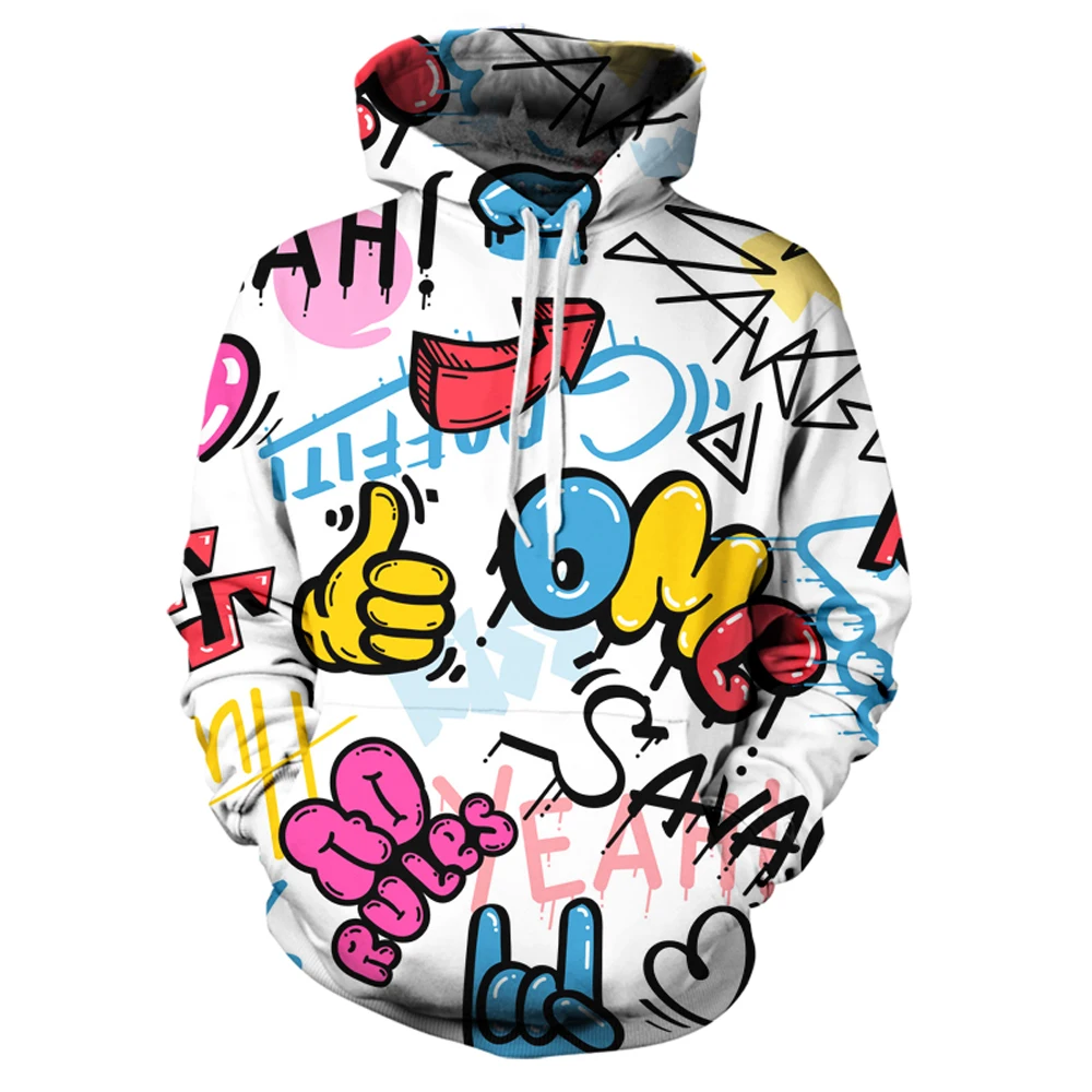 

Худи с японским мультяшным граффити и графическим принтом в стиле High Street, повседневные пуловеры в стиле панк с графическим принтом, крутые т...