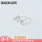 Женское Открытое кольцо с электрокардиограммой, серебристого цвета