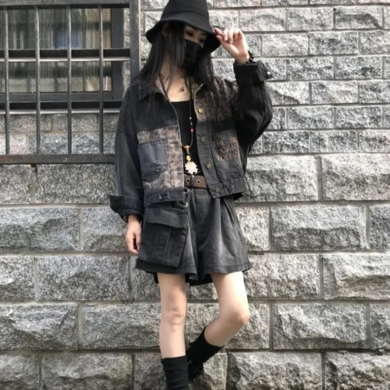 Распродажа с вышитыми отверстиями ковбойское пальто женское рваное