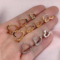 2022 hot sell fashion small heart crystal hoop earrings for women girls bijoux geometric zircontiny earrings statement jewelry
