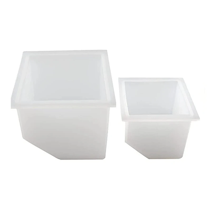 

2-Pack Square Silicone Molds,Including Square Resin Molds,Beveled Square Silicone Molds And Wooden Stand,Pouring Molds