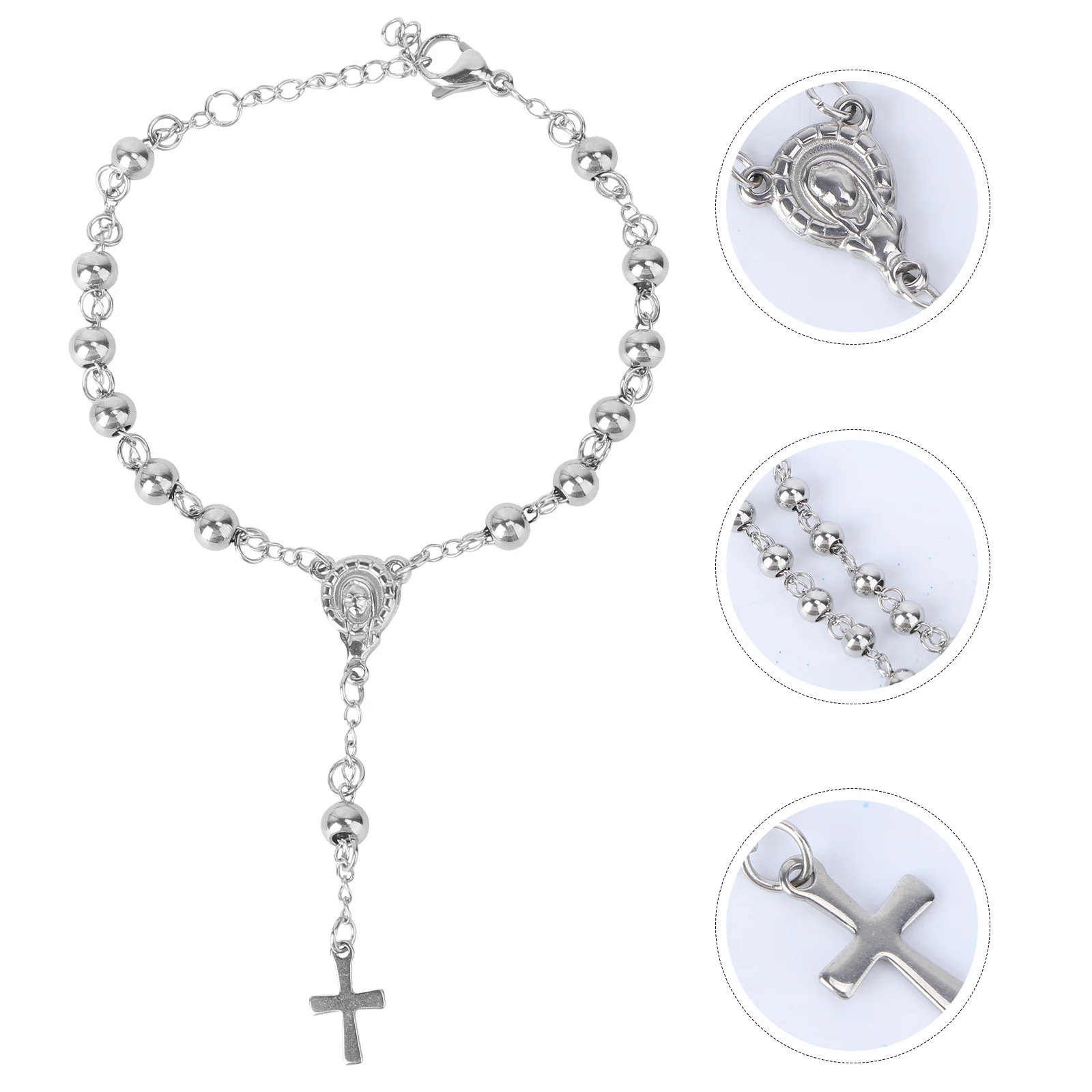 

Cross Jesus Bracelet Creative Retro Wrist Chain Rosary Bracelet Jewelry Decor