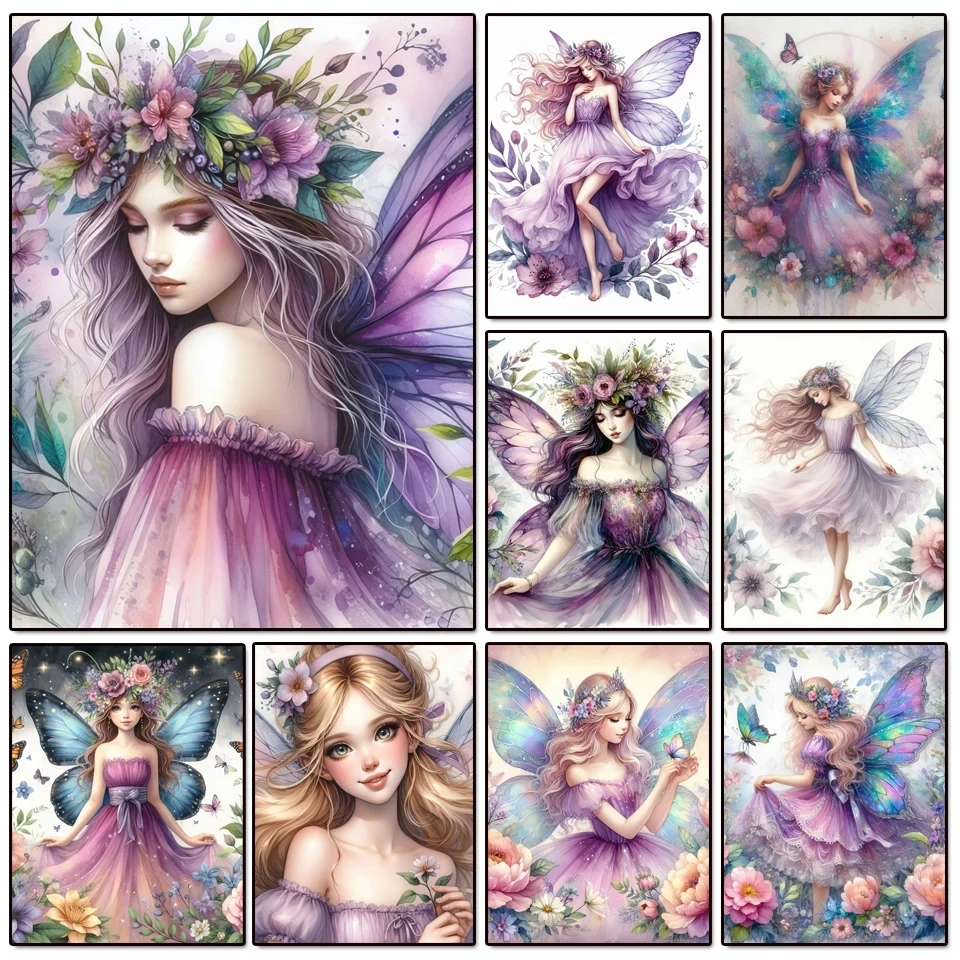 Алмазная живопись сделай сам новая фиолетовая бабочка искусственный Ститч набор