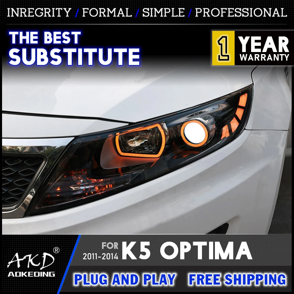Фара AKD для Kia K5 Optima передняя фара 2011-2014 DRL H7 стандартная Биксеноновая лампа в сборе