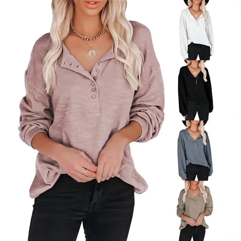 

ISERMEO Y2k Women's Casual Cotton Long Sleeve Shirts Asymmetric Loose Spring Blouses Women Single Winter Top Pullover