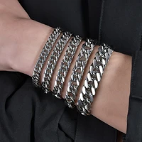 luxury stainless steel bracelet for men kpop punk cuban mens chain link 2022 summer bracelets gift wholesale items for business