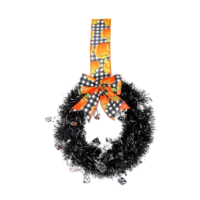 

Halloween Wreath Pendant Bat/Pumpkin/Skull Head Versatile Halloween Door Decoration Beautifully Craft for Front Door