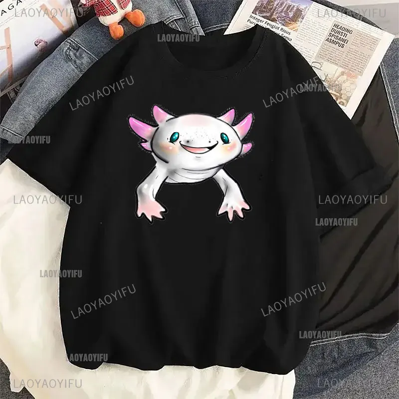 Футболка Ajolote Axolotl Женская хлопковая летняя японская футболка с графическим