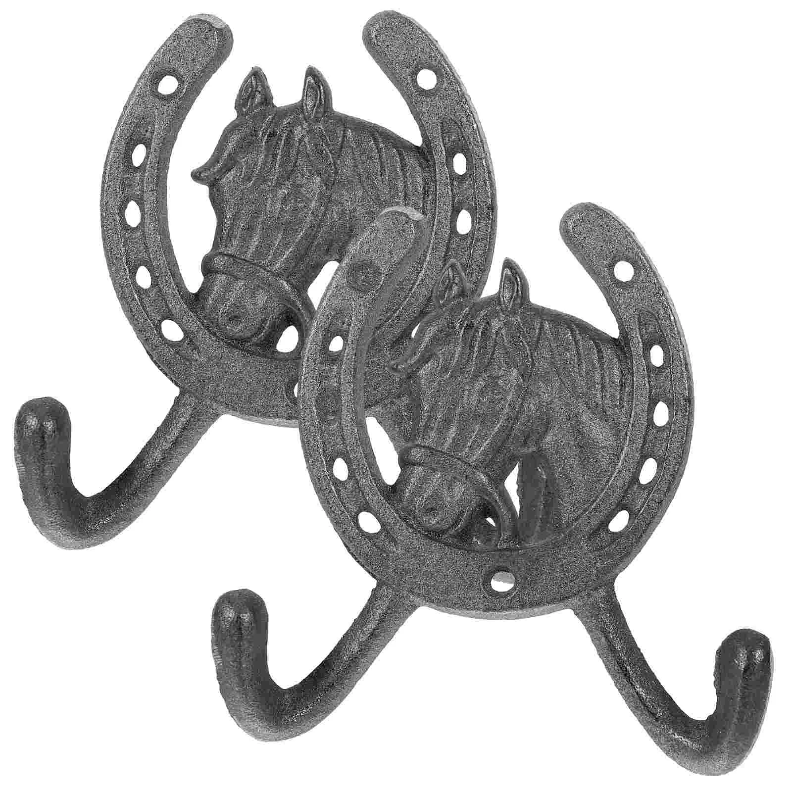 

2pcs Decorative Horse Shaped Hook Cast Iron Wall Hook Vintage Wall Hook Wall Hook