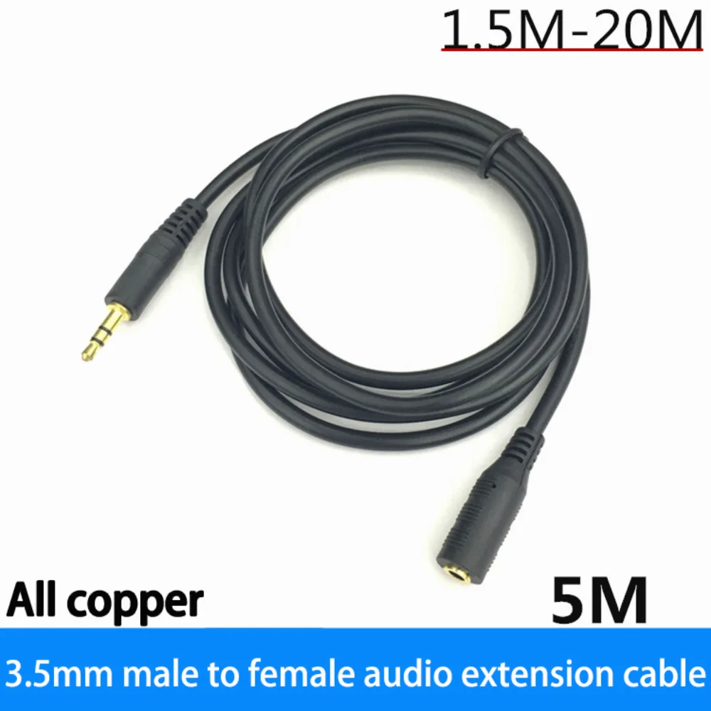 

Factory Direct Sale 5m 3.5MM Stereo AUX Audio Shielded Wire Headphones Extended Recording Wire Hdmi 2.1 Cables Speaker