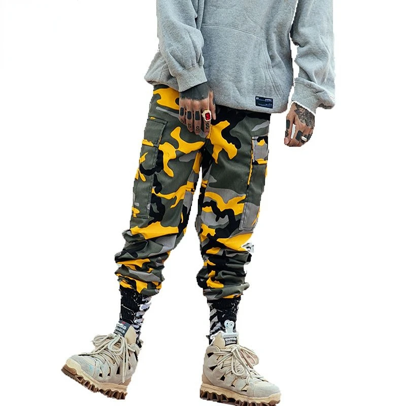 

2023 Color Camo Cargo Pant Mens Baggy Camouflage Trousers Hip Hop Harem Casual Hiphop High Fashion Street Male Streetwear Jogger