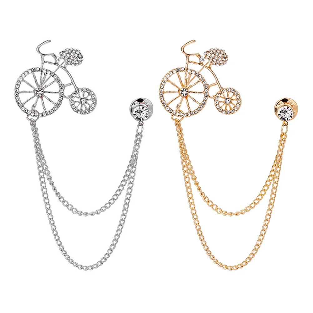 

Brooch Chain Pin Breast Lady Bikesilver Gold Decor Diamondjewelrywomen Clip Crystal Rhinestone Hat Clothes Elegant