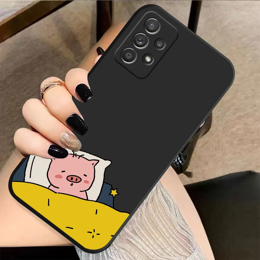 Case For Samsung Galaxy A91 A14 A73 A72 A71 A53 A52 A51 A42 A33 A32 A22 A21S A715F A52S A22S 4G 5G Case Cute Cartoon Pink Piggy
