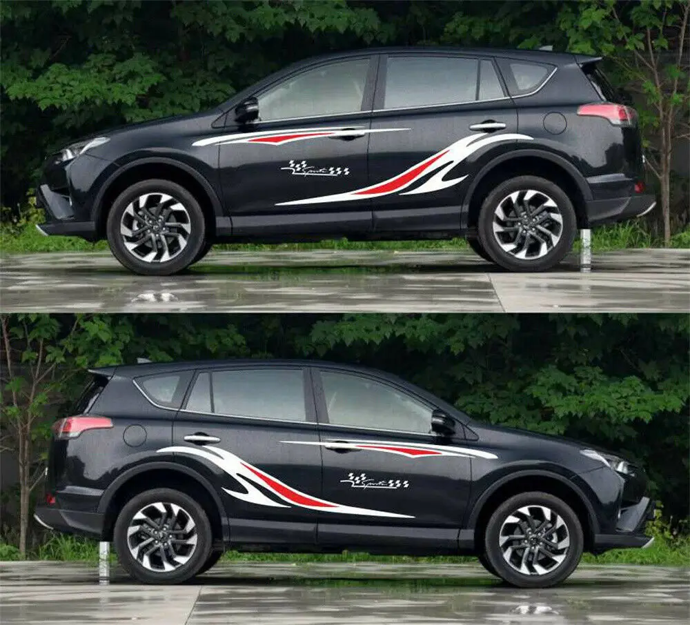 

1Set Stripes Graphics Two Side Vinyl Graphics Decals Car Stickers For Truck SUV