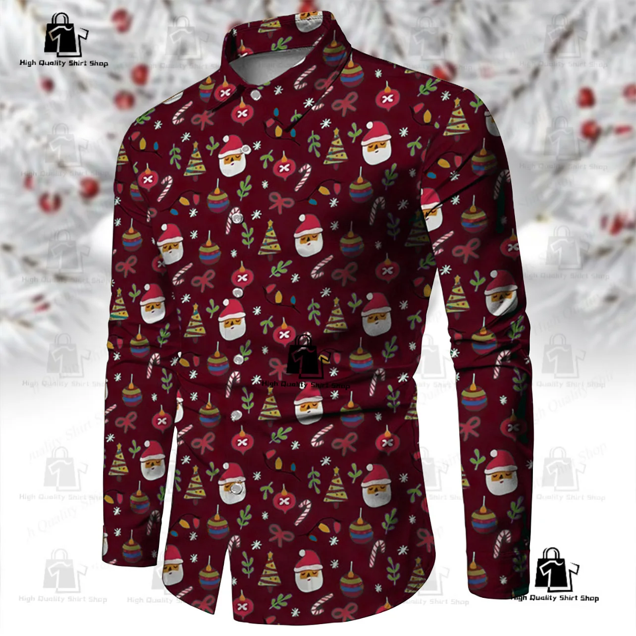 Многоцветная рождественская рубашка из бамбукового волокна