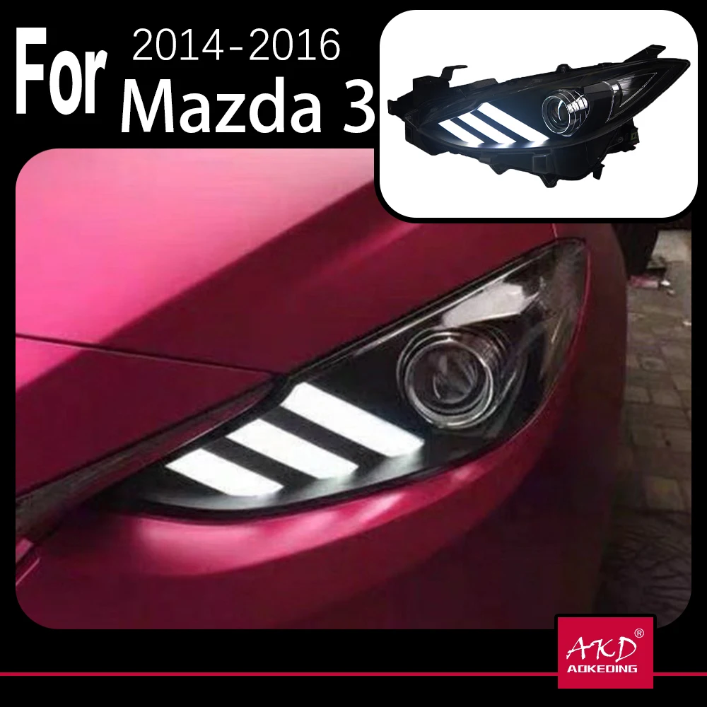 

AKD Car Model for Mazda 3 Headlights 2014-2016 Axela LED Headlight Mustang-Design LED DRL Hid Head Lamp Bi Xenon Accessories