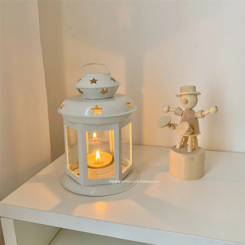 

Romantic Lantern Candle Holders Jar Nordic Dinner Table Metal Hurricane Candle Holder Living Room Bougeoir Home Decoration 60