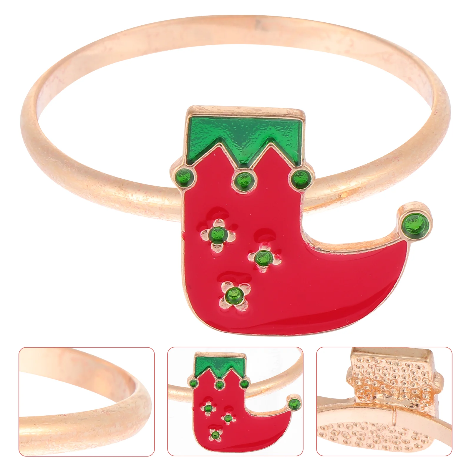 

Christmas Napkin Rings Serviette Buckletable Holiday Holders Dinner Ring Towel Bands Winter Setting Decor Stocking Holder