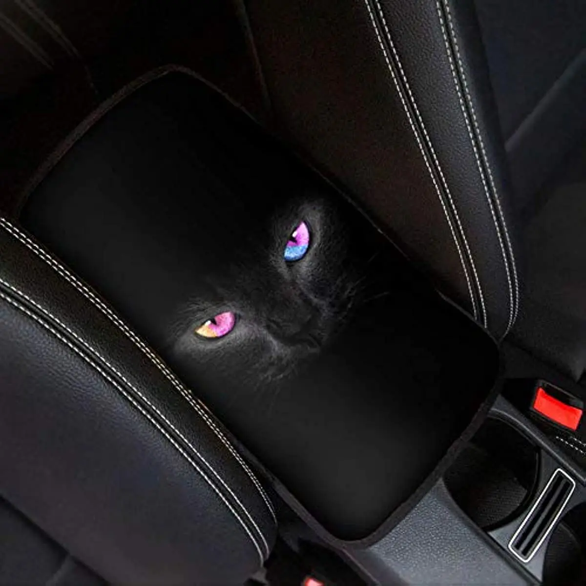 

Накладка на подлокотник центральной консоли автомобиля Black Cat, универсальная Стильная Мягкая комфортная накладка на подлокотник центральной консоли для автомобиля