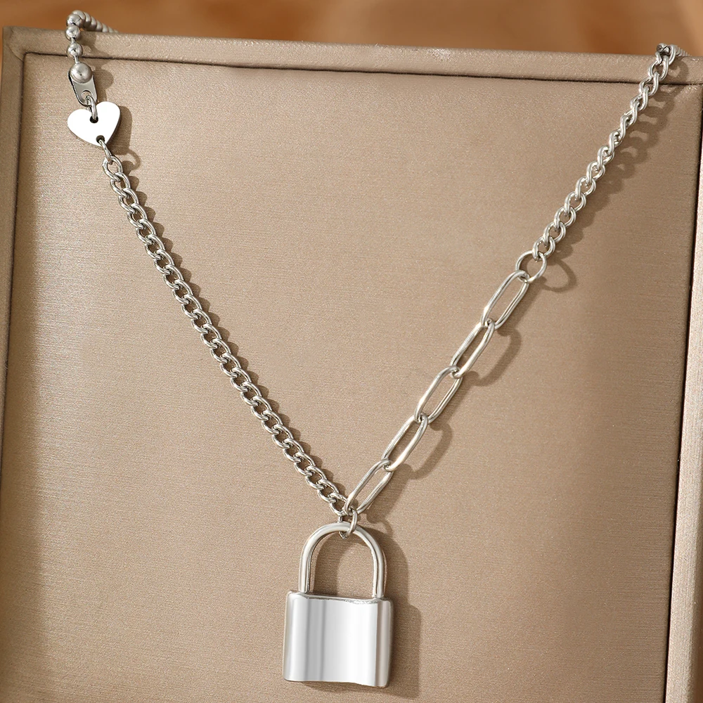 Ожерелья из нержавеющей стали Элегантная подвеска-висячий замок сшиваемая