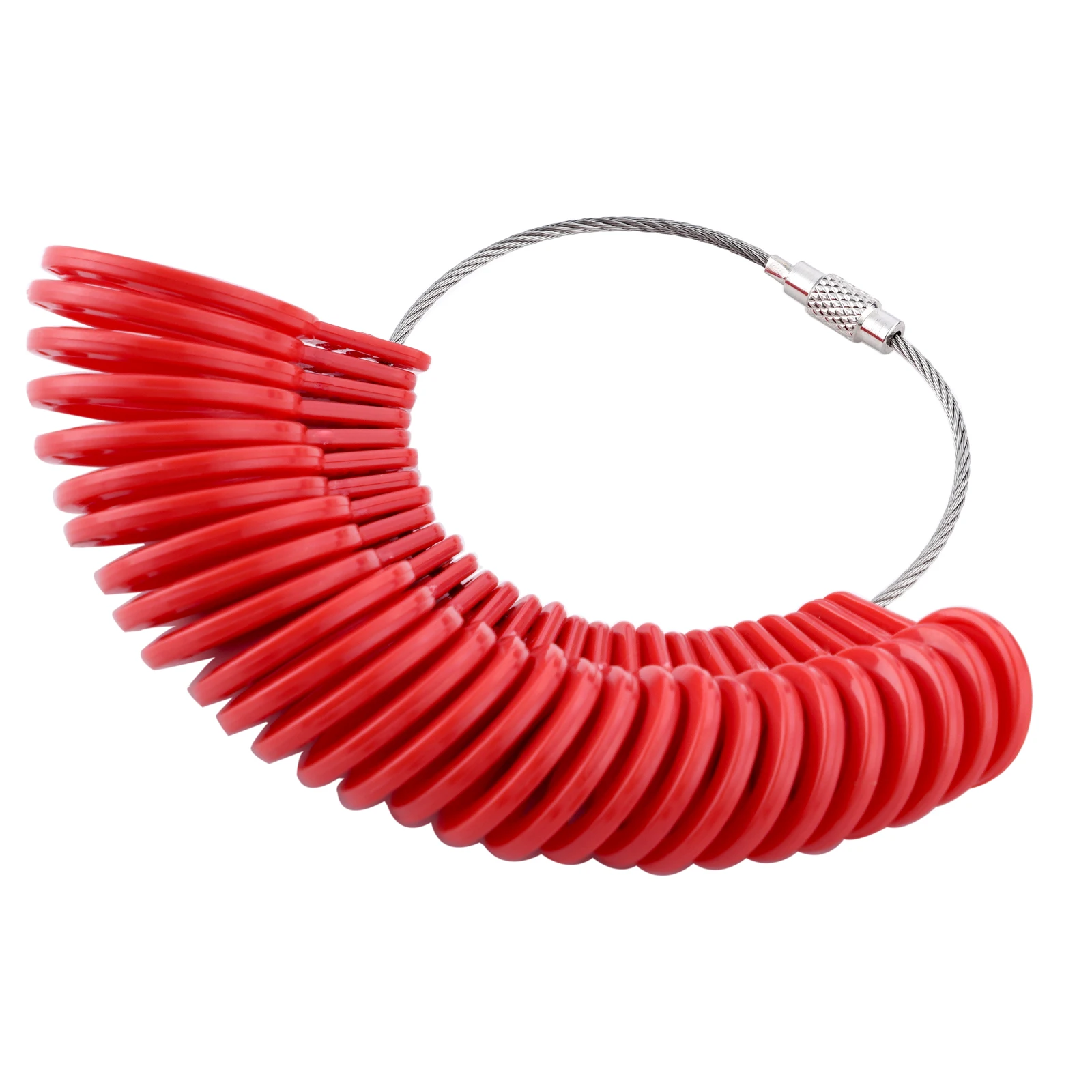 

DZQ Plastic Ring Gauge Sizing Set US Sizes 1-13 Finger Gauge Tool-Red Color