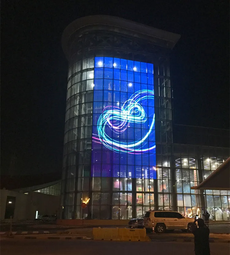 Фото Светодиодный прозрачный дисплей-экран LED Flying Carpet DisplayHD, стеклянная панель с клейкой основой, для наружного и внутреннего использования, для аренды. №5