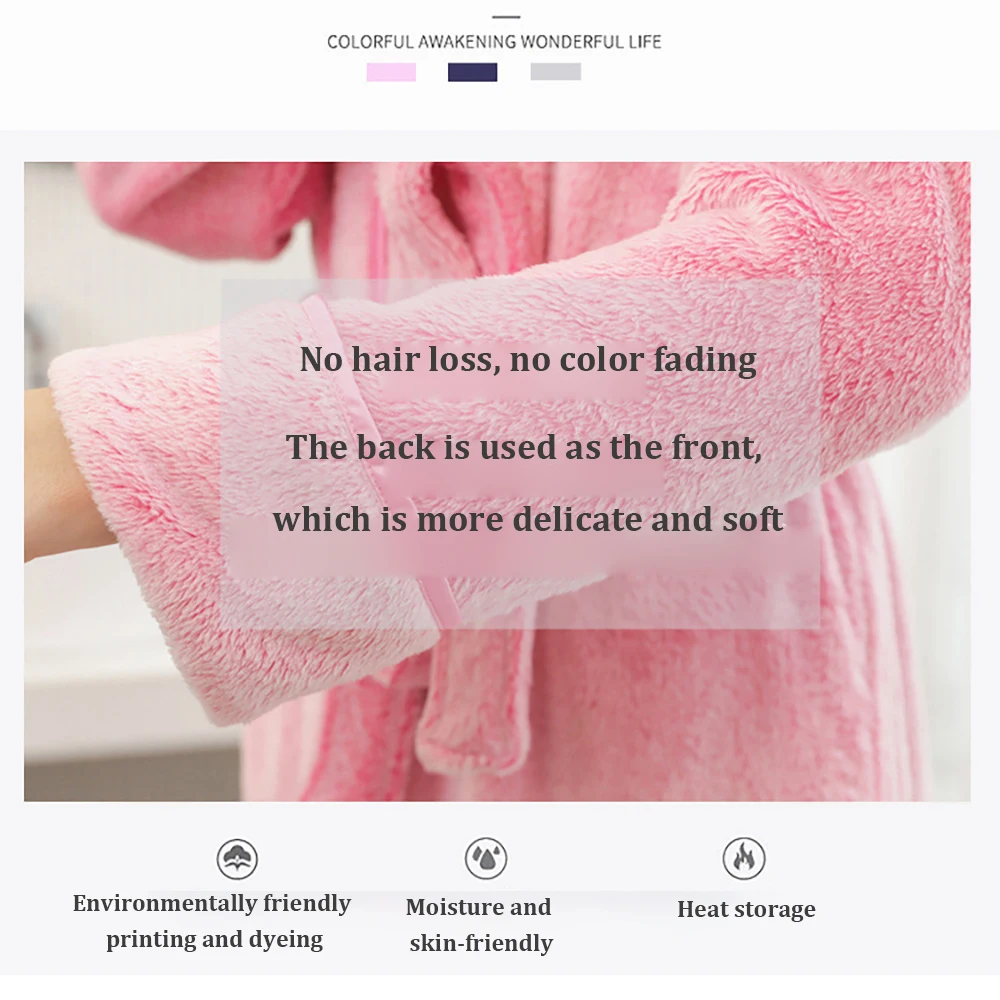 Winter Warm Flannel Buttons Bathrobe Female Loose Lengthen Thicken Solid Robes Dresses For Pregnant Woman Couples Dressing Gown