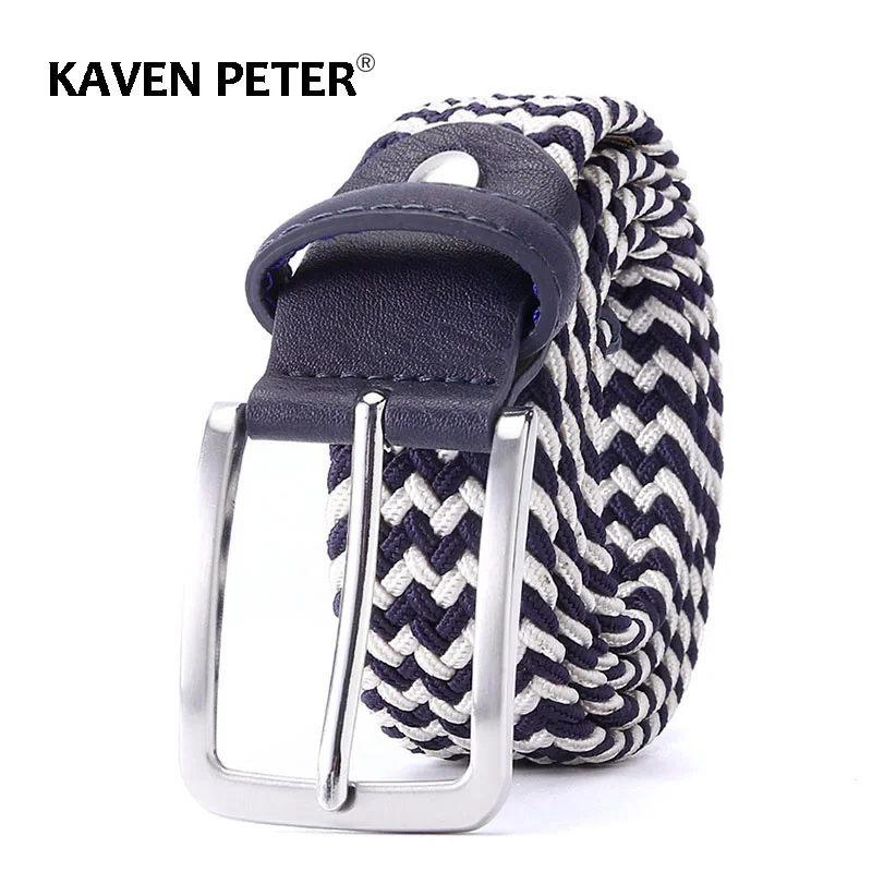 Stretc Canvas Leater Belts for Men Female Casual Knitted Woven Military Tactical Strap Male Elastic Belt for Pants Jeans