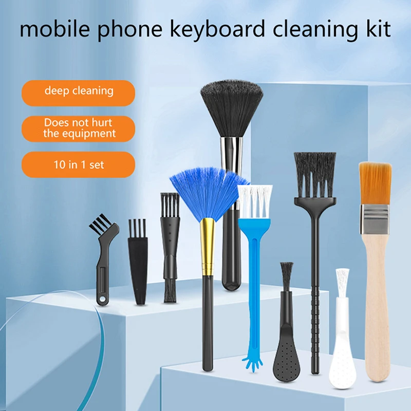 

PC Laptop Keyboard Cleaning Tools Brush Kit 10 Pcs Small Tools Car Phone Dust Brushes Dust Cleaner Accessories Shaver Household