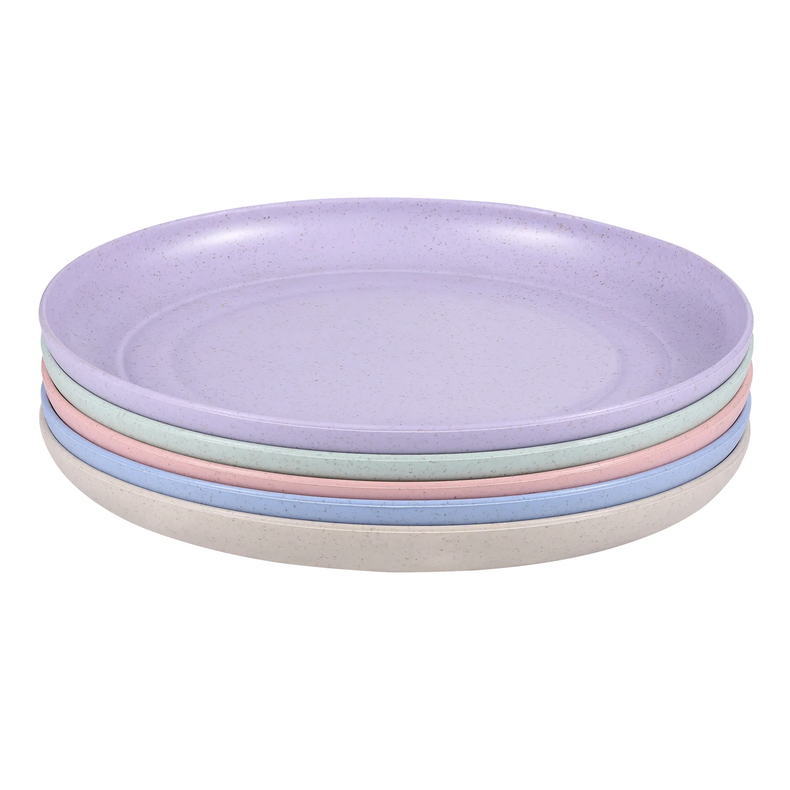 

5 шт. многоразовые тарелки Yardwe, легкая круглая обеденная тарелка, небьющиеся красочные тарелки для домашней кухни