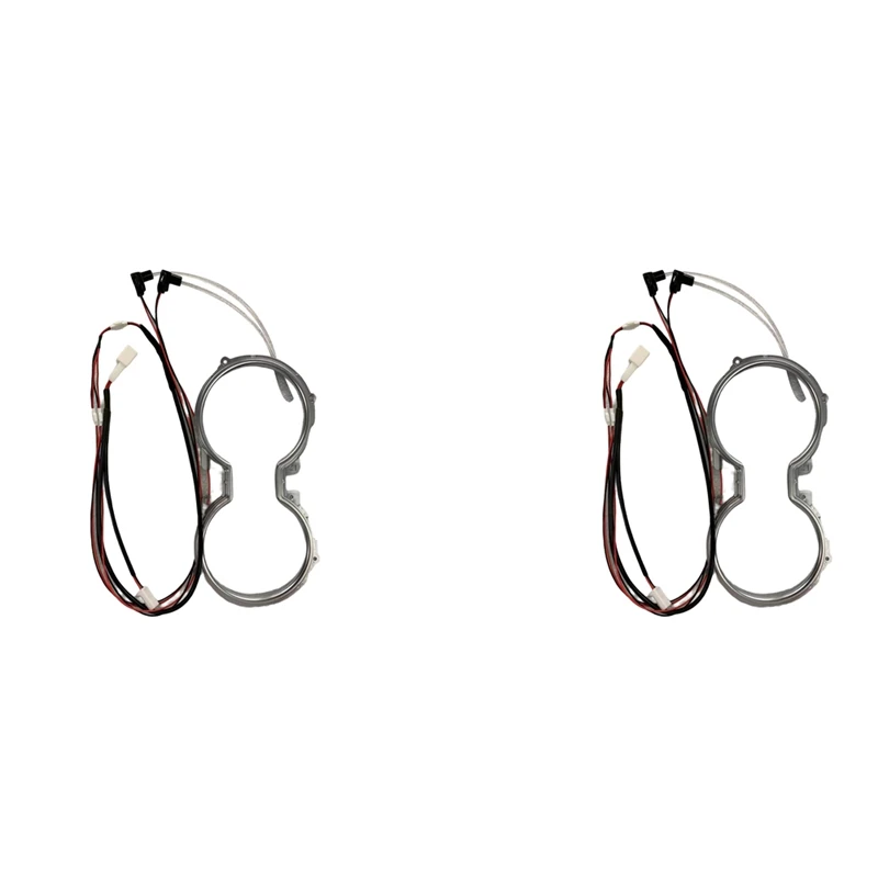 

2X LED Central Cup Holder Lights Interior Decorative Lamp Atmosphere Ambient Light Ice Blue For Toyota Camry 2018-2022