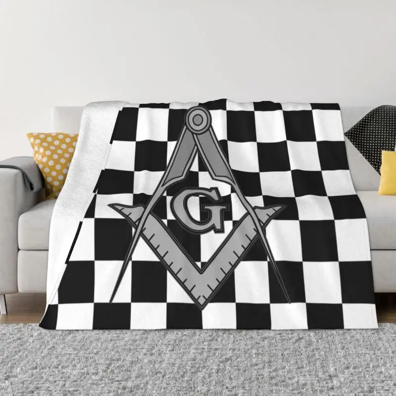

Freemason Square And Compass Masonic Blankets Warm Flannel Mason Throw Blanket for Bed Travel Rug Piece