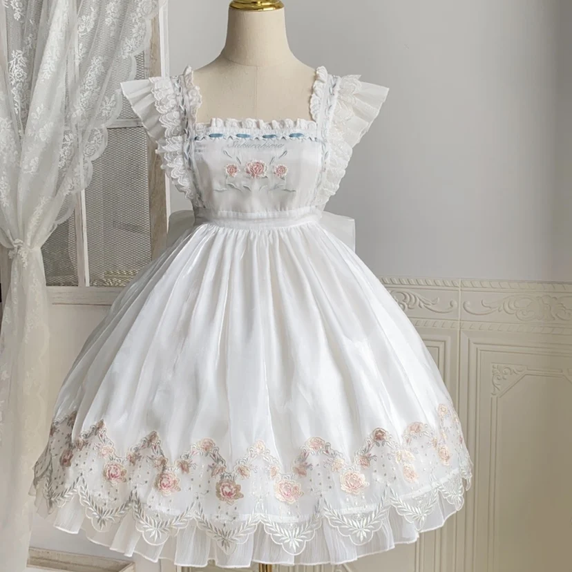 

New Original Summer Harajuku White Print Stitching Dress Hot Girl Fashion Temperament Sweet Lolita Kawaii Dress