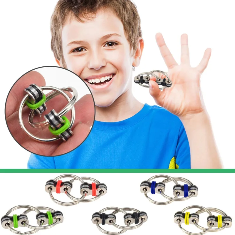 

7 Colors Creative Toys Fidget Toys Bike Chain Fidget Toy For Autism Stress Hands Funny Toys For Children 1pc Fidget Rings