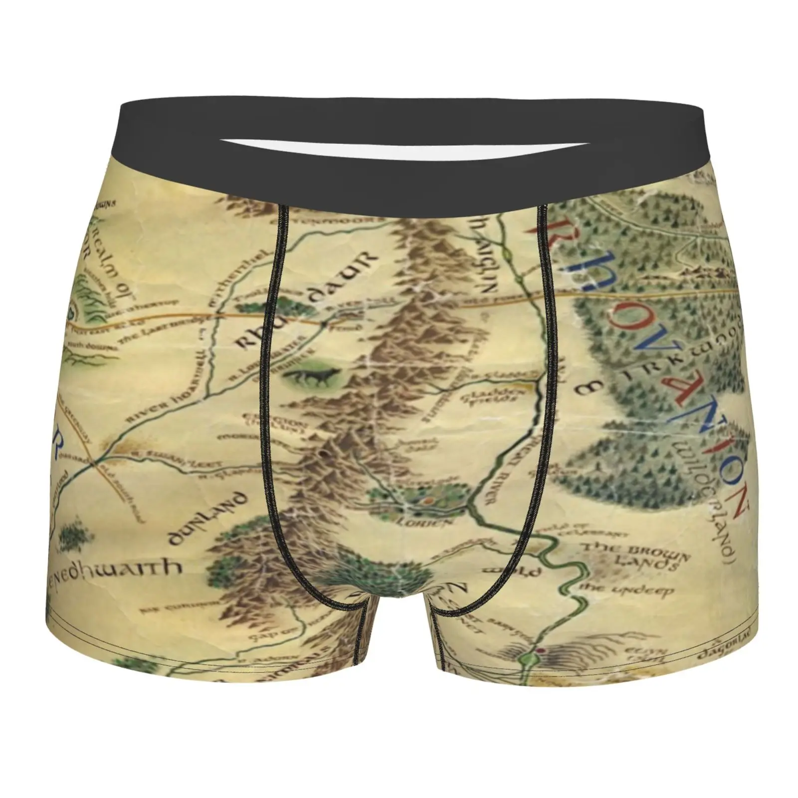 

Комплект нижнего белья Tolkien с картой средней земли для мужчин и женщин, пикантные мужские трусы-боксеры с длинным карманом для ног, 3354