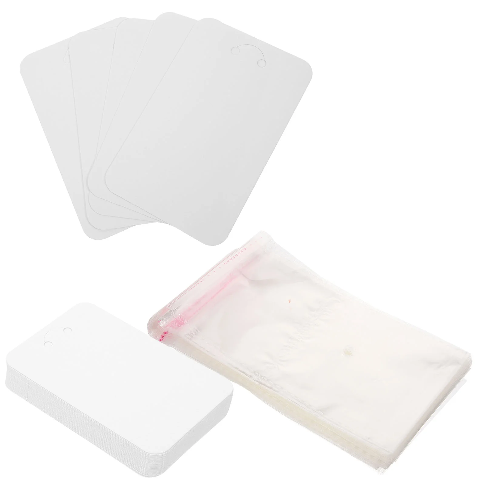 

100 Sets DIY Earring Cards Display Key Fob Cardboard Jewelry Necklace