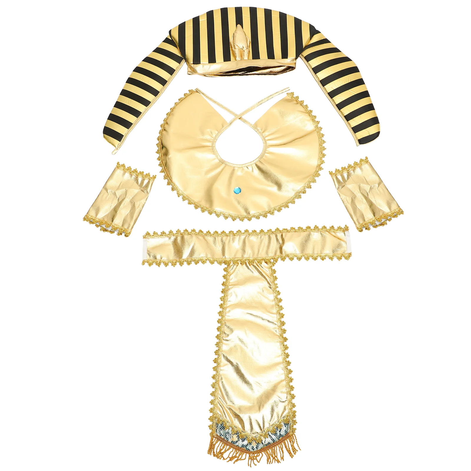 Хэллоуин египетский костюм фараон макияж король платье реквизит 4 шт. браслет