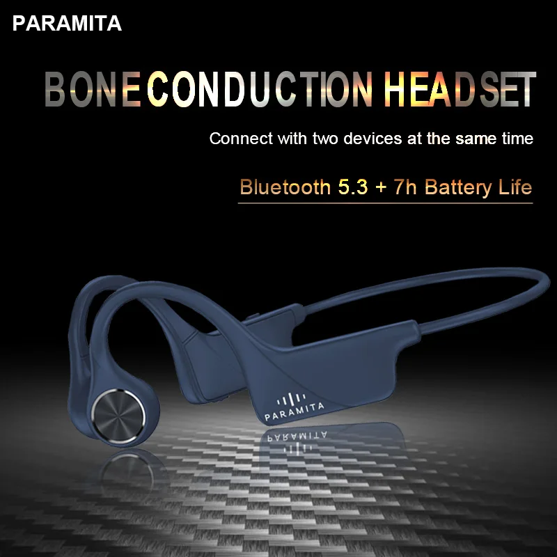 PARAMITA Bone Conduction Headphones Bluetooth Wireless Earphones Waterproof Sports Headset with Mic for Workouts Running Driving