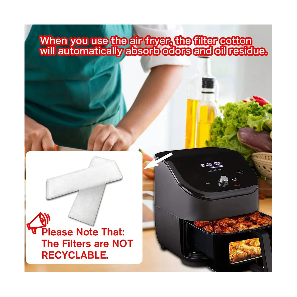 Сменные фильтры для фритюрницы 20 шт. пылесосов Vortex Plus 6QT удаления запаха и